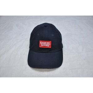 Samuel Adams Hat Cap Strap Back Navy Blue Embroidered Patch Beer Promo‎ Mens